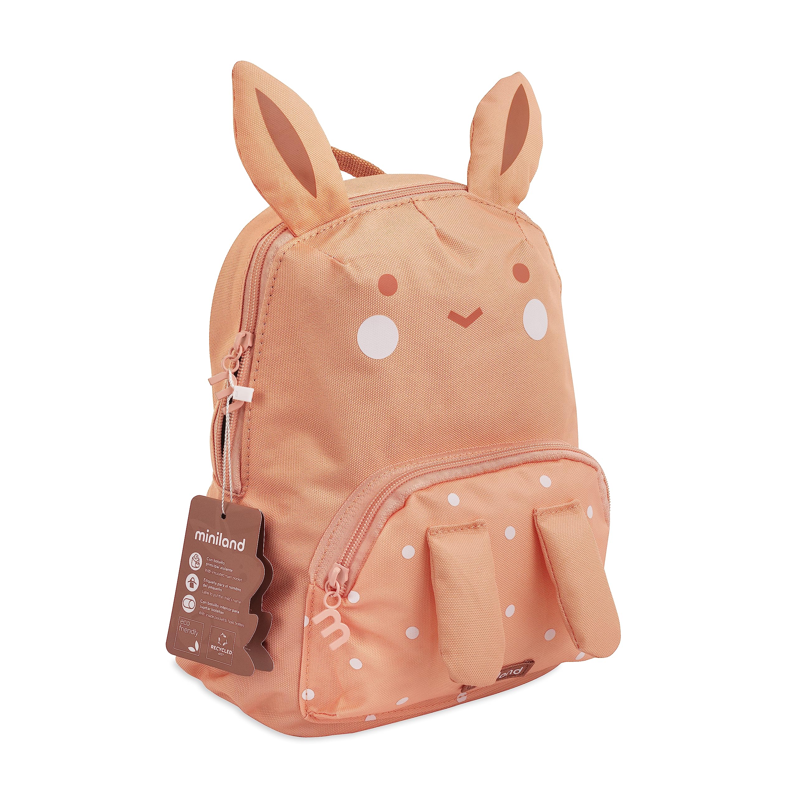 Miniland Ecothermibag Kid Frog. Sac à dos isotherme pour enfants pour crèche, excursions et collations en textile recyclé.