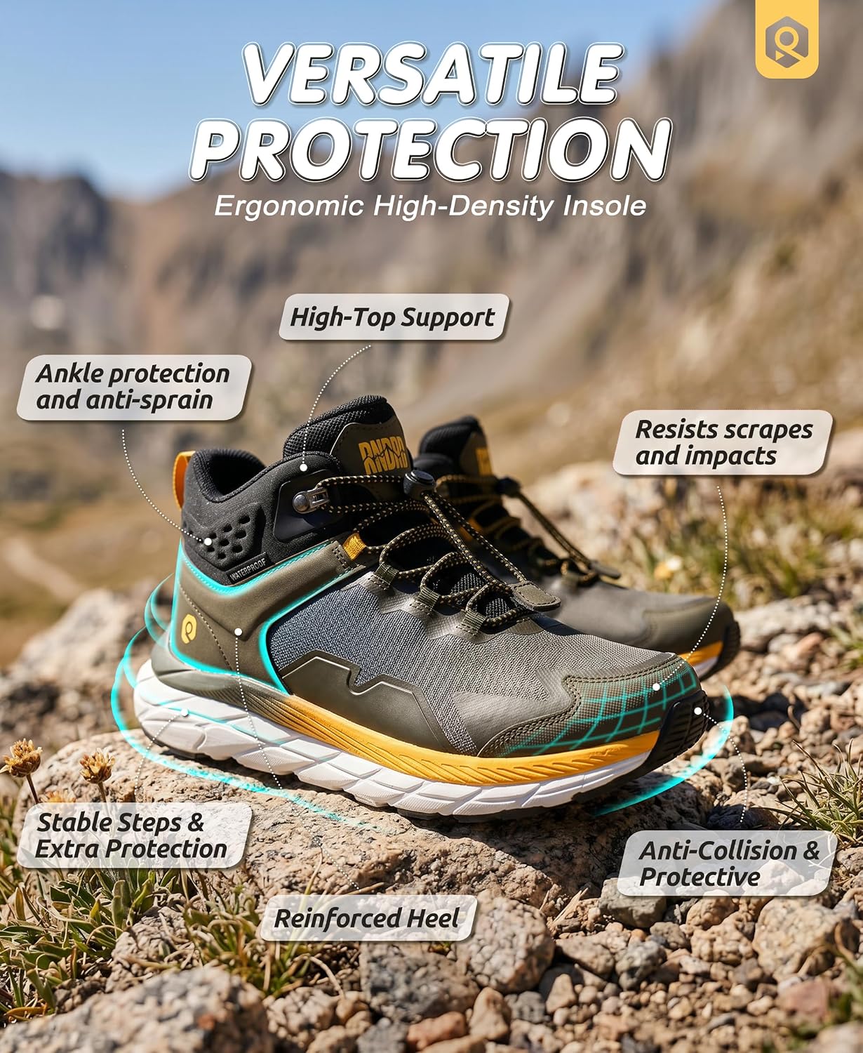 R CORD Kids Hiking Boots Waterproof Non-Slip for Boys Girls – Lightweight Anti-Blister Shoes Ankle Support for School Trail Camping (Little/Big Kid)