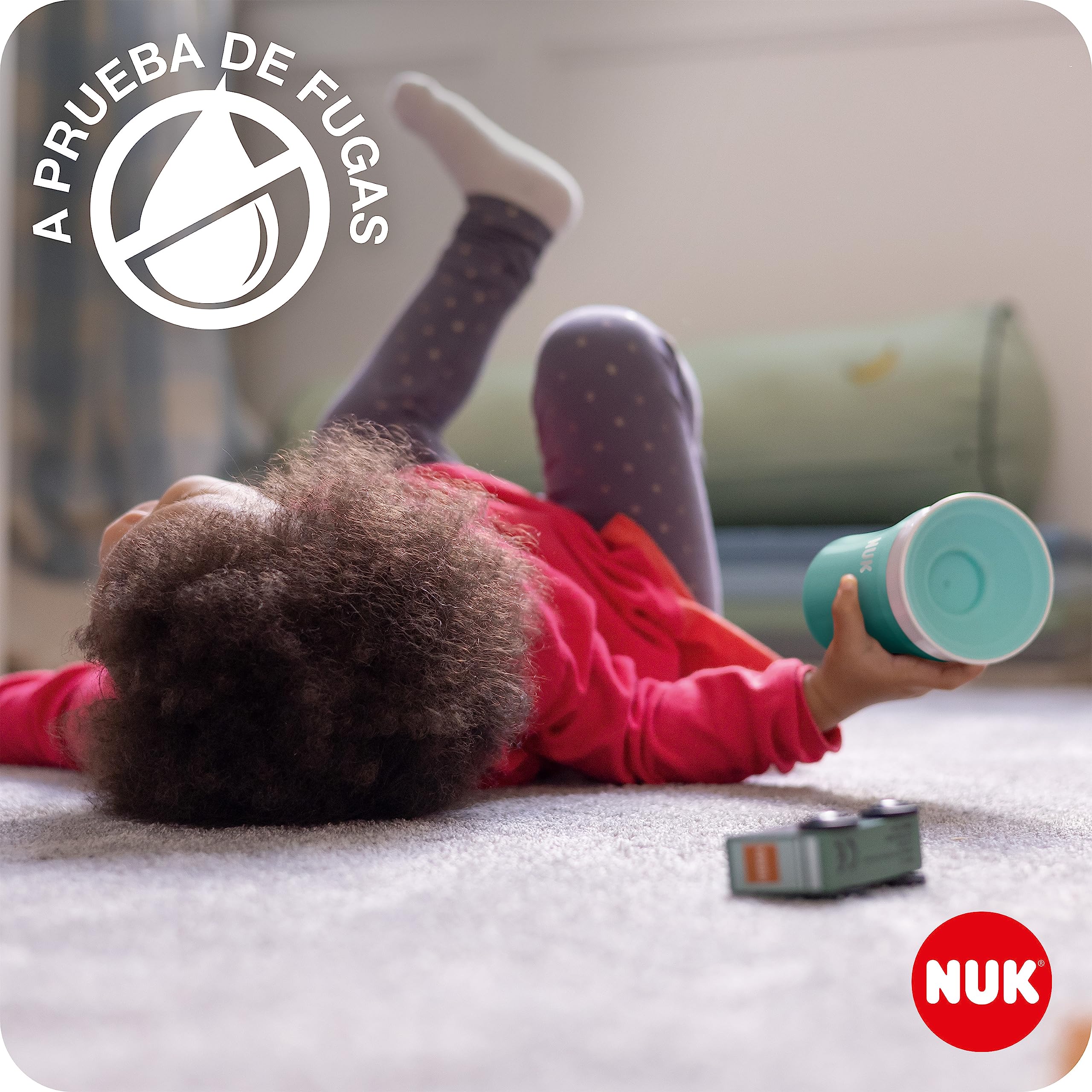 NUK Magic Cup vaso aprendizaje bebe de acero inoxidable | +8 meses | 230 ml | Borde a prueba de derrames de 360° para beber desde cualquier lado | A prueba de fugas | Azul