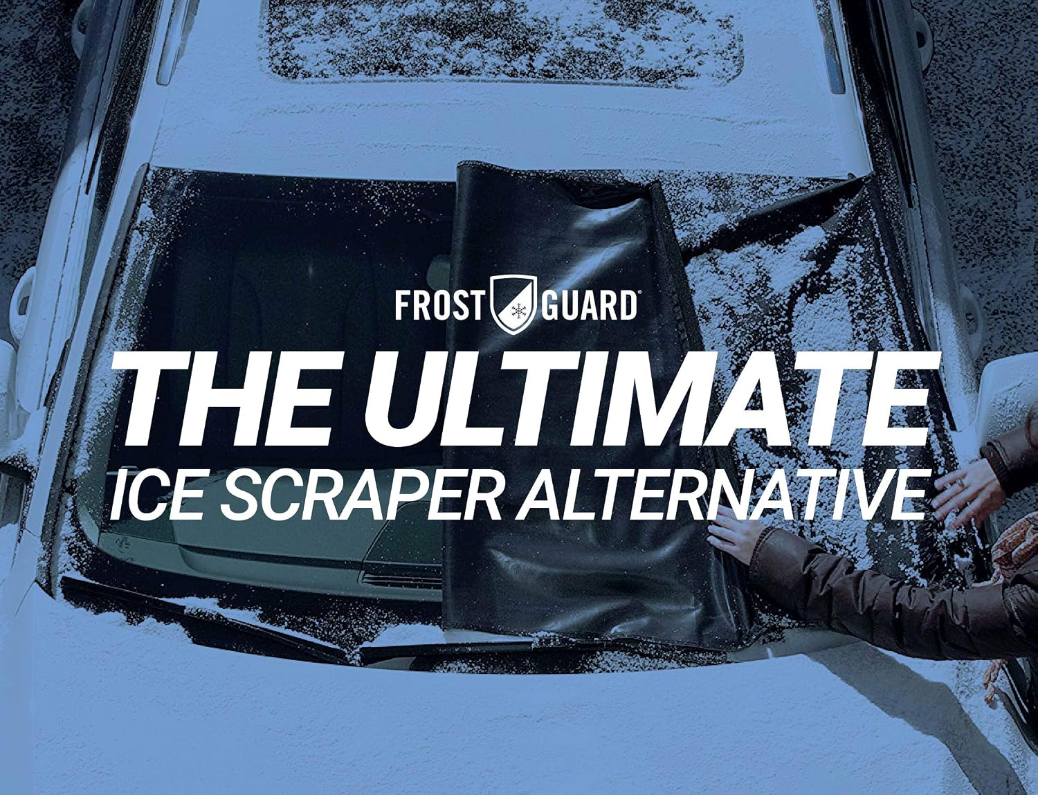 FrostGuard ProTec | Premium Winter Windshield Cover for Ice and Snow | Extra Large Size Car Windshield Cover, Blue – Fits Most SUVs, Trucks, Minivans and Vans – Measures 69 x 32 Inches