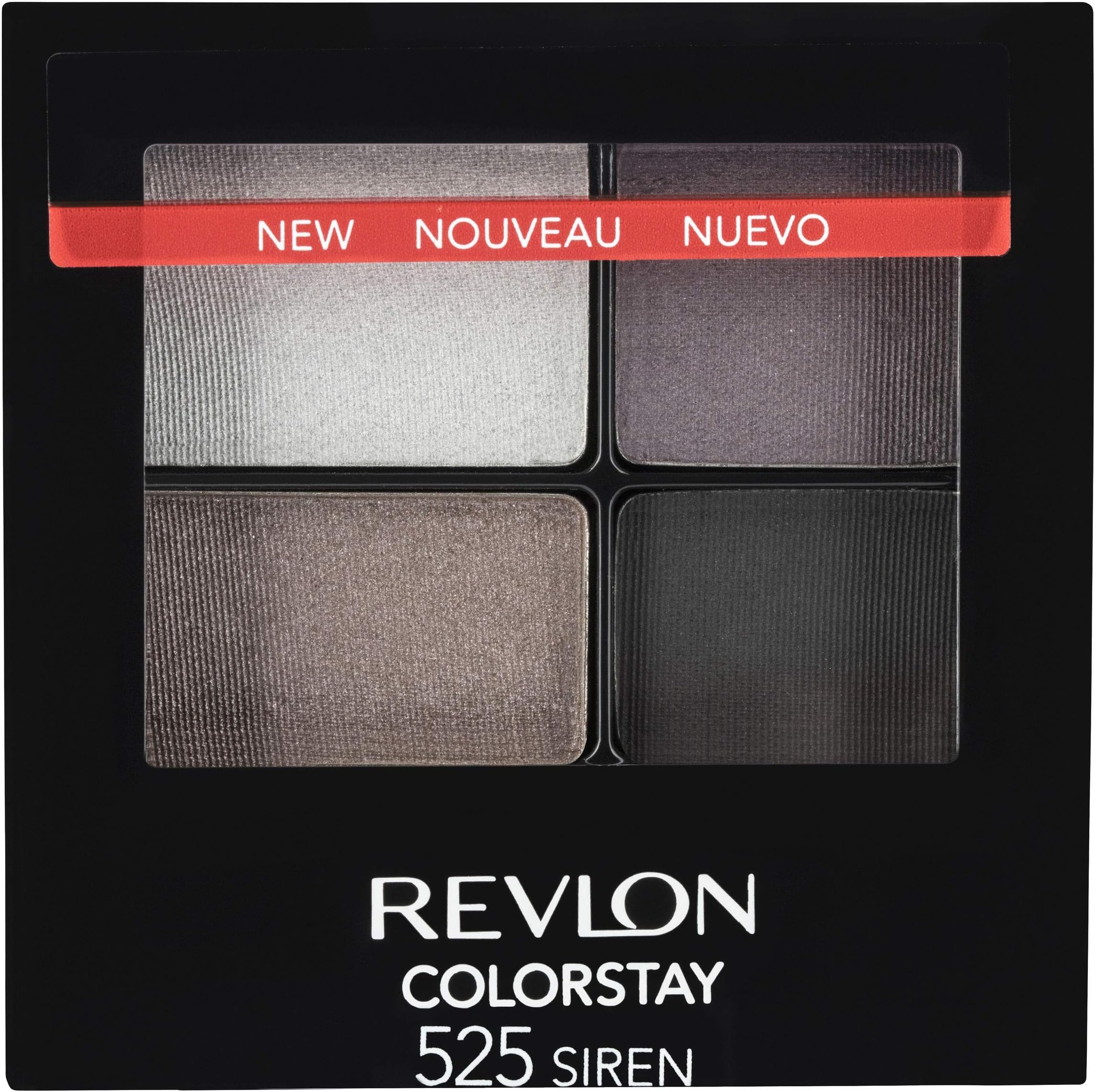 Revlon ColorStay 16 Hour Eyeshadow Quad with Dual-Ended Applicator Brush, Longwear, Intense Color Smooth Eye Makeup for Day & Night, Siren (525)