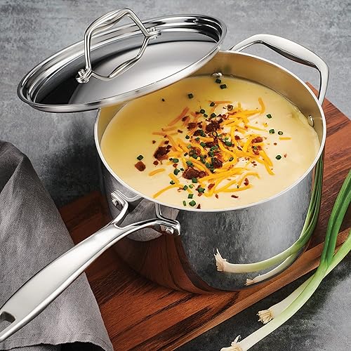 Miniatura 3 de Tramontina 80116024DS - Sartén con tapa y mango de ayuda, de acero inoxidable, con revestimiento de triple capa, 4 cuartos