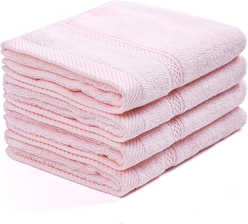 Mother-Earth Juego de 4 toallas de mano, toallas de mano para baño, 11 x 18 pulgadas, extra absorbentes y suaves para piel sensible, secado rápido,