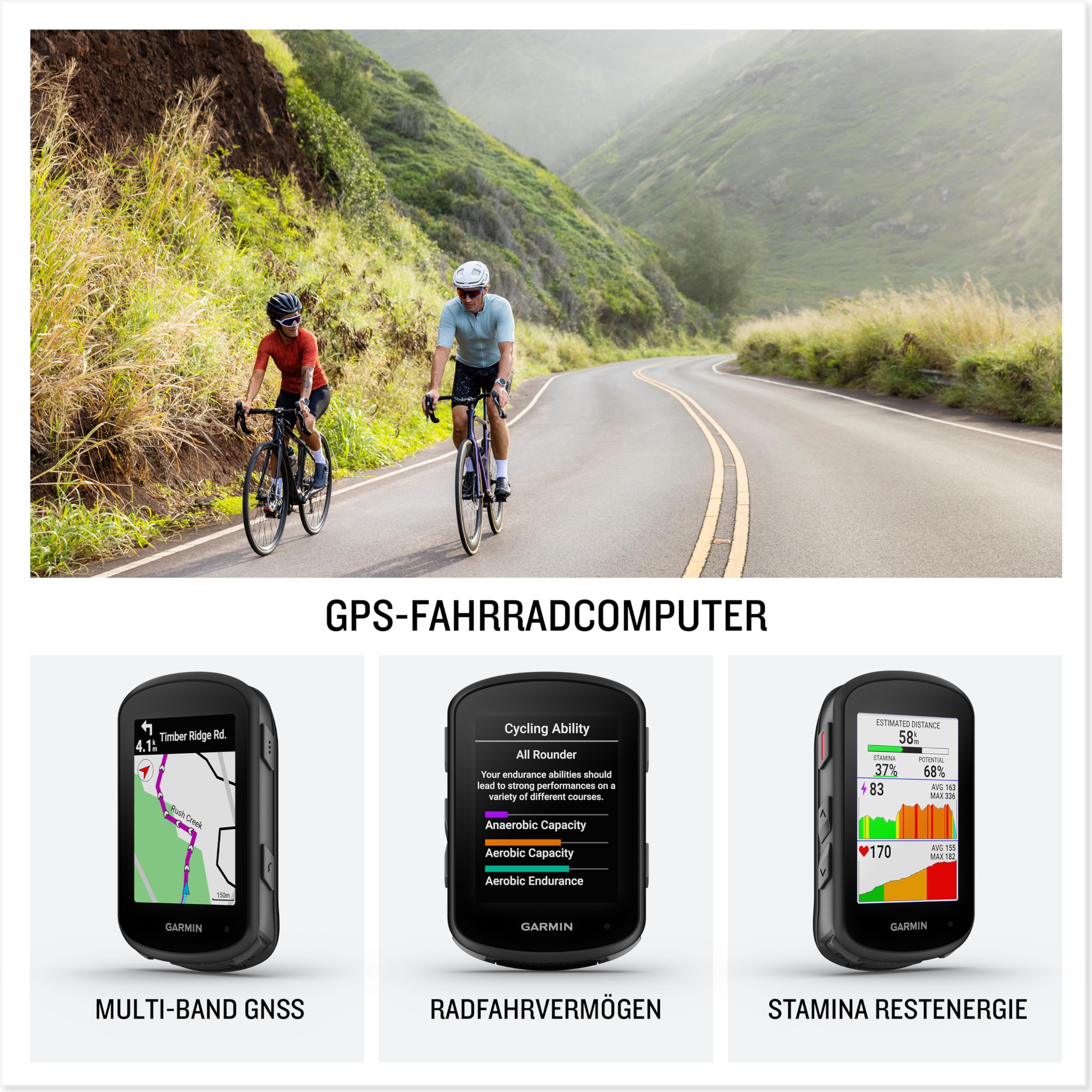 Garmin [renewed] Edge 540 - GPS-Fahrradcomputer mit Tastenbedienung, 2,6 Zoll Farbdisplay, Europakarten, umfassenden Leistungsdaten, bis zu 26 Std Akkulaufzeit [Generalüberholt]