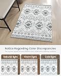 SONGMICS HOME Area Rug, 3x5 ft Rug for Bedroom, Non-Slip Carpet, Home Decor, for Living Room, Machine Washable, Boho Style, Ink Black UTAR021B01