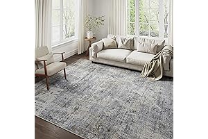 Machine Washable Area Rug 5x7 Grey