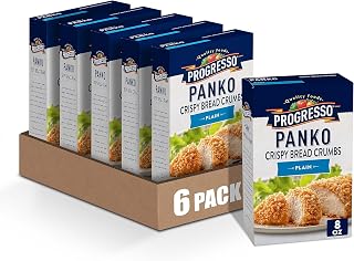 Progresso Panko Crispy Bread Crumbs Plain 8 oz (Pack of 6) - Light Airy Texture for Crispy Coatings