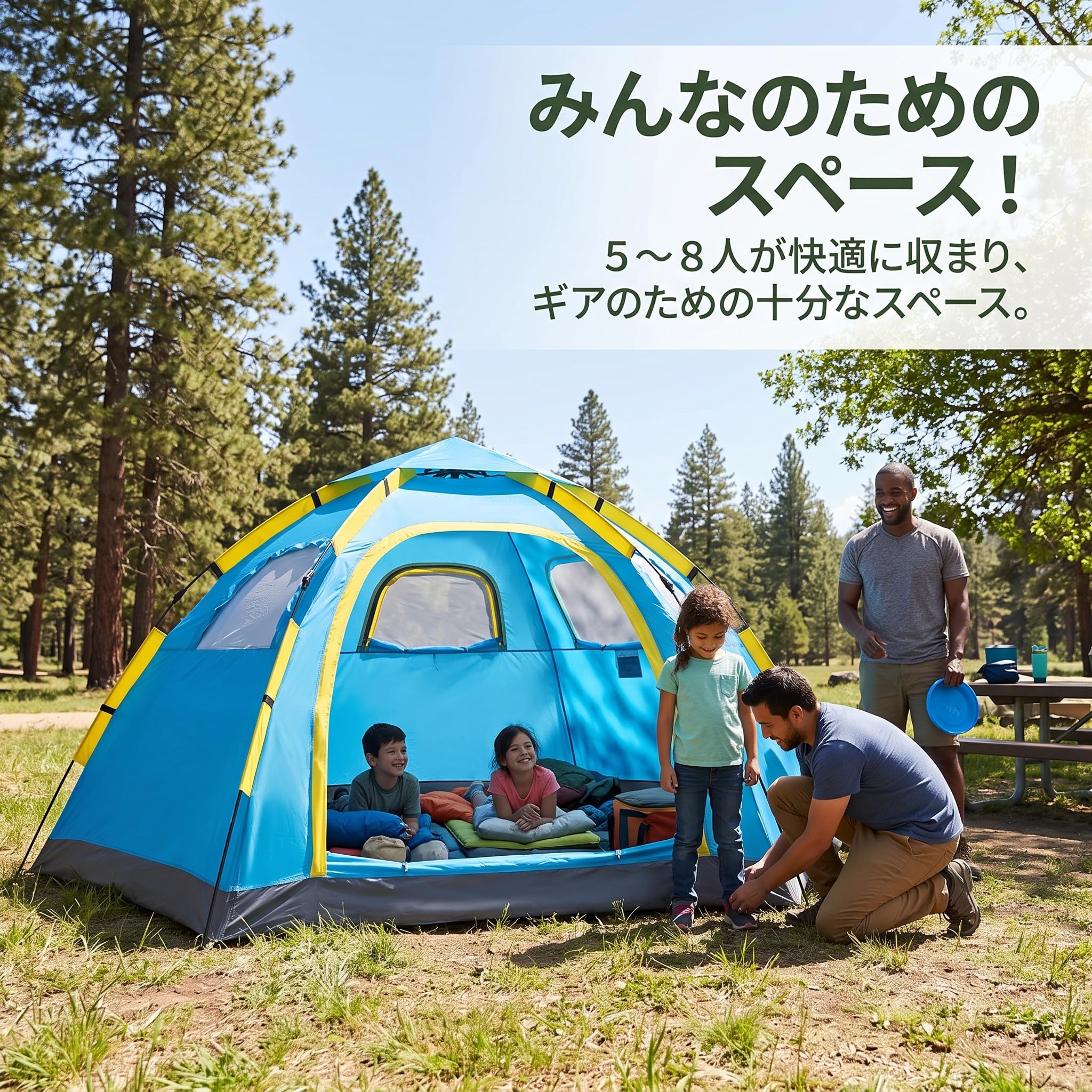 キャンプ テント 大型 5〜8人用 Amazon.co.jp: Fxzqgnh 大型カット機能付きキャンプテント 5-8人用 ッ