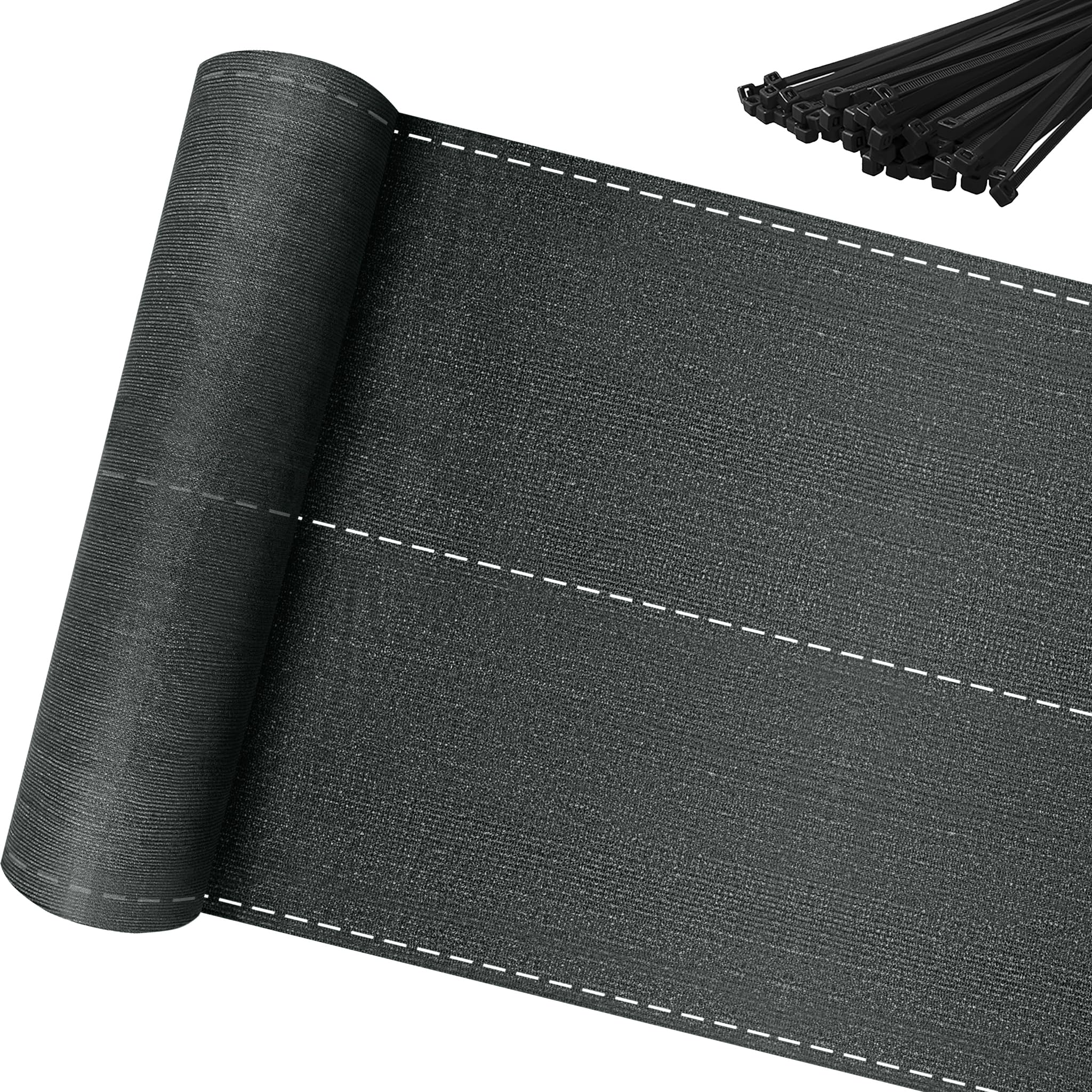 Siatka chroniąca przed wiatrem o długości 10 m, do użytku na zewnątrz, wysokość 180 cm, osłona ogrodzenia, wykonana z tkaniny HDPE 150 g/m², odporna na promieniowanie UV i odporna na warunki