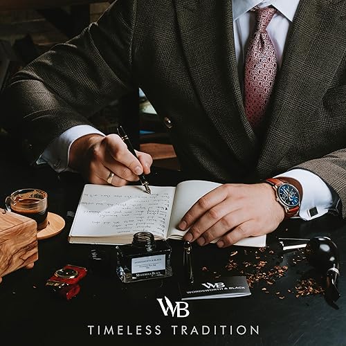 Vista 28 de Wordsworth & Black Majesti - Bolígrafo estilográfico (a cuadros), funda de lujo, acabado cromado; cartuchos de tinta extrafinos, convertidor