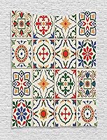 Vista 36 de Ambesonne Tapiz de Saguaro, Blooming Palo Verdes y Saguaros at 4 Peaks Hills Phoenix Arizona, colgante de pared para dormitorio, sala de estar