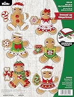 Vista 1 de Bucilla 89644E - Kit de 6 piezas para hacer adornos, pan de jengibre disfrazado, perfecto para manualidades y manualidades, 89644E