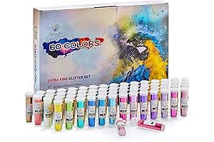 Arteza 54 Glitter Shaker Jars - Packs a Punch of Sparkling Creativity