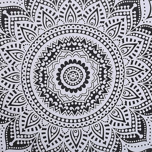 Miniatura 2 de RAJRANG BRINGING RAJASTHAN TO YOU Tapiz de algodón gris para colgar en la pared para dormitorio, decoración de habitación hippie con mandala