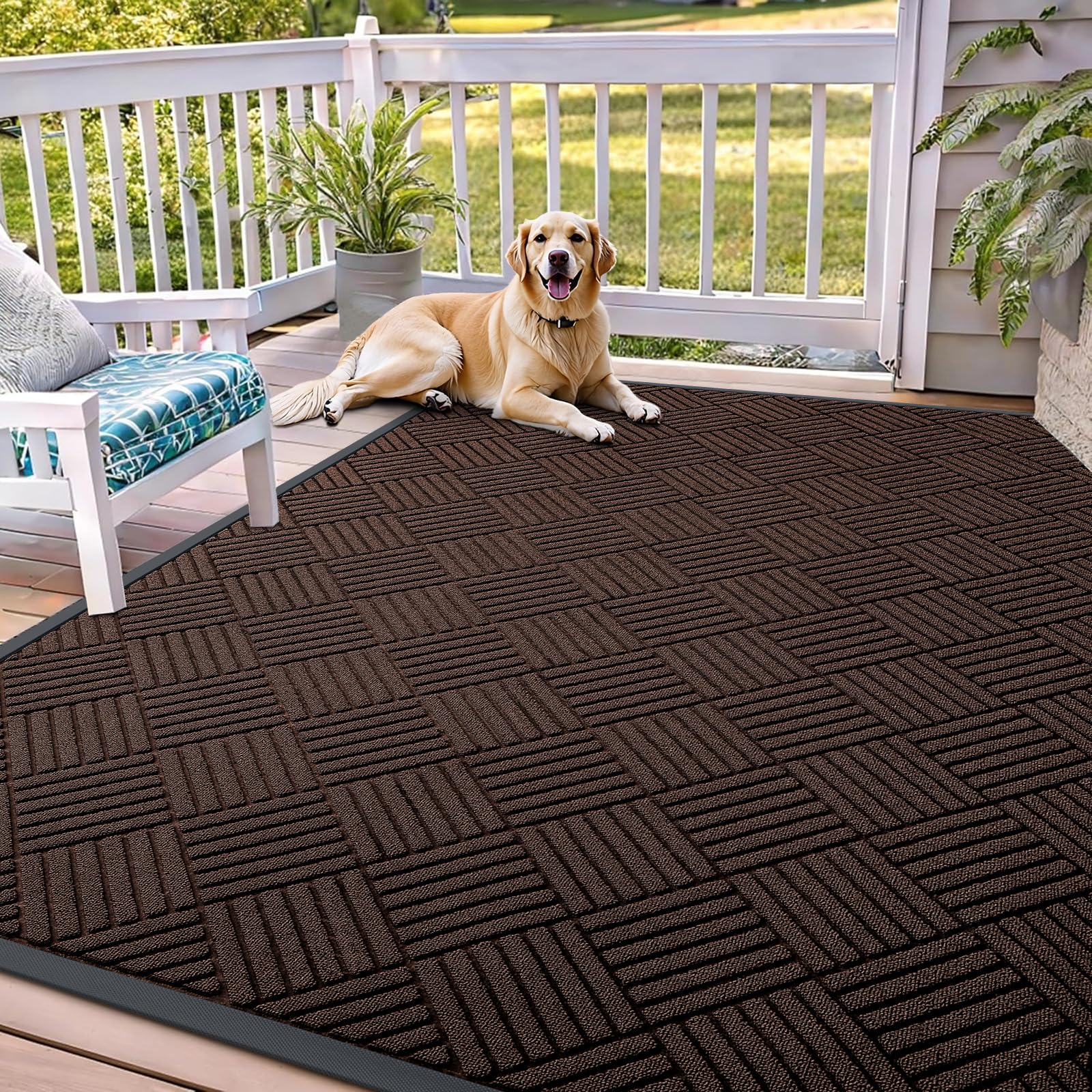 OLANLY Front Door Mat Outside Entrance 71x47, Waterproof Heavy-Duty Doormat