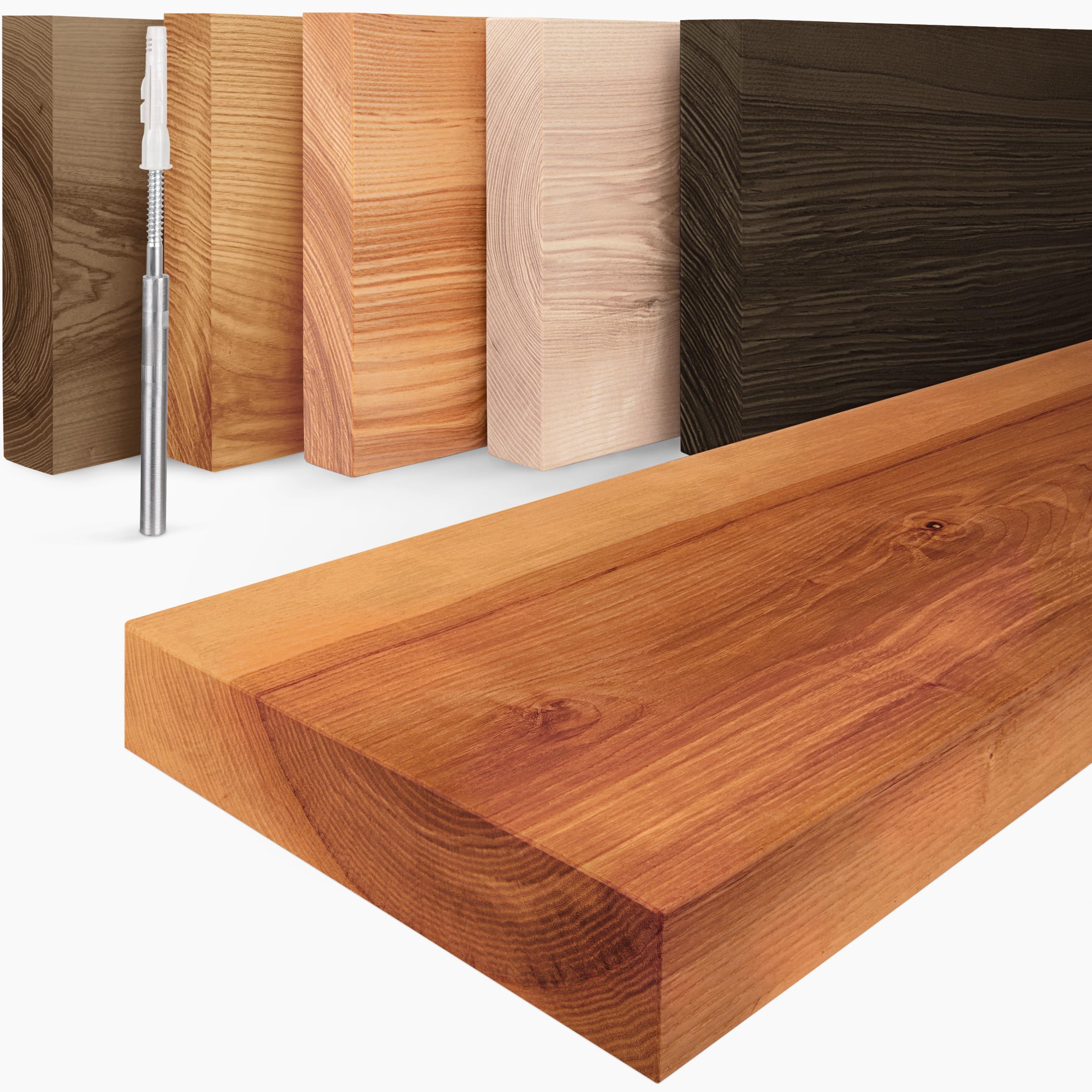 LAMO Manufaktur Schweberegal Holz mit unsichtbarer Befestigung | Massivholz, modernes Design, Schwebende Optik | Wandreg