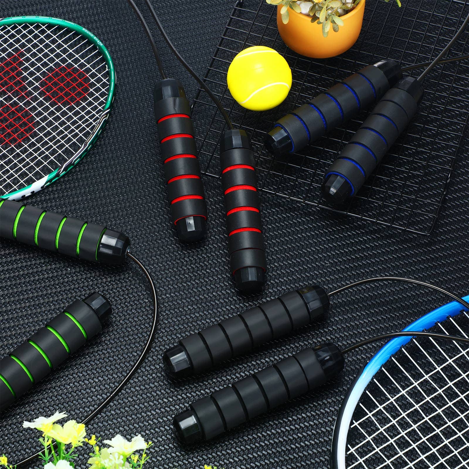 Springseil Fitness Verstellbares Springseil 2,8m - Rutschfester Griff Für Fitness, Boxen & Crossfit Springseil Mit Rutschfestem Griff