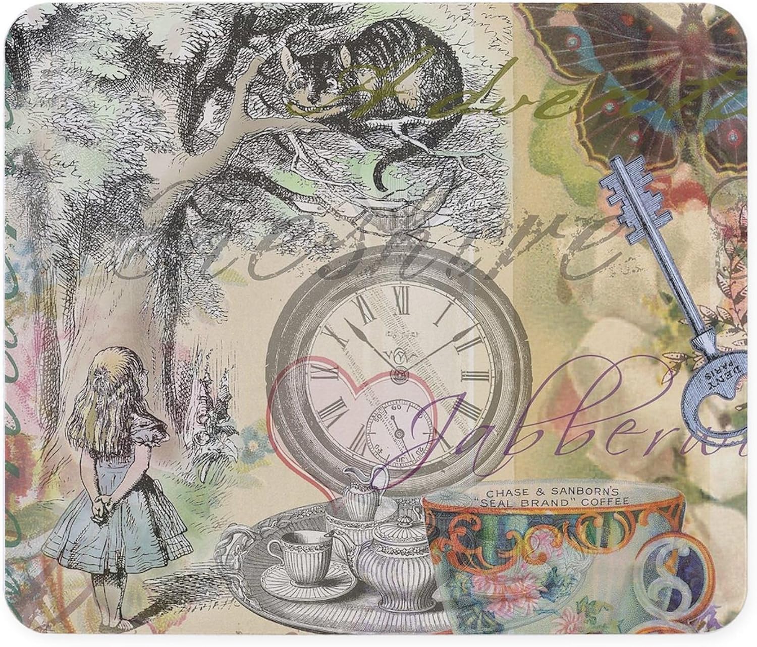 CafePress Cheshire Cat Alice in Wonderland Mousepad Non-Slip Rubber Gaming Mousepad