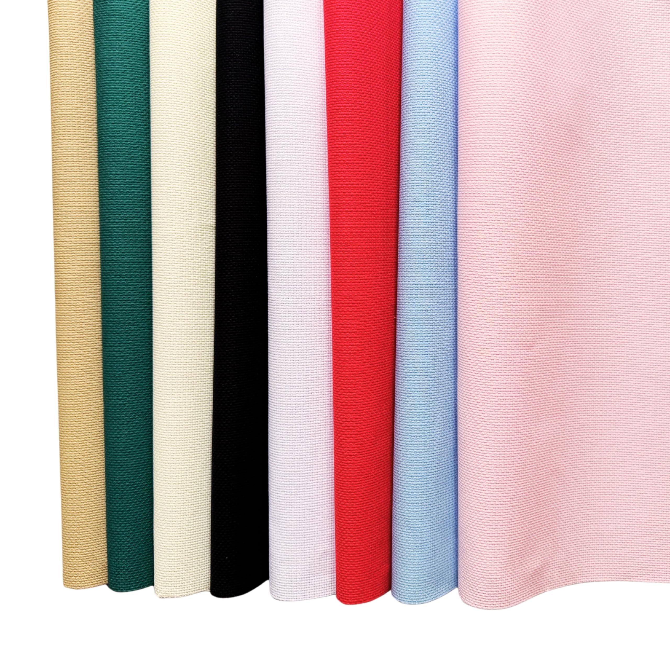 14 Count Aida Fabric for Cross Stitch - 8 Color Pack Pink, Blue, Red, White, Black, Cream, Green, Beige - Cotton Embroidery Cloth Canvas Sheets for DIY Needlework & Crafts Size 35 X 45 CM-image-49