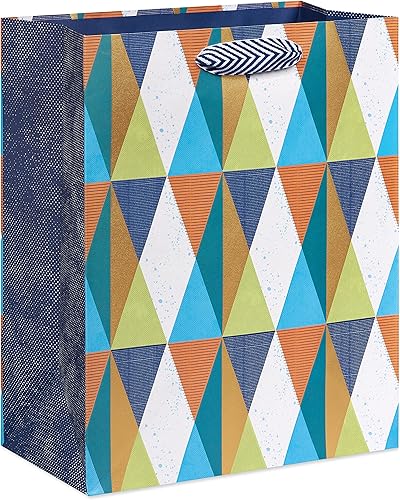 Papyrus Bolsa de regalo grande de 13 pulgadas (patrón geométrico) para cumpleaños, bodas, despedidas de soltera, baby showers y todas las ocasiones