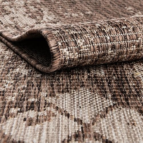 Miniatura 3 de Unique Loom Outdoor Bohemian Collection - Alfombra rectangular de 2 x 3 pies 1 pulgada, color marrón y marfil