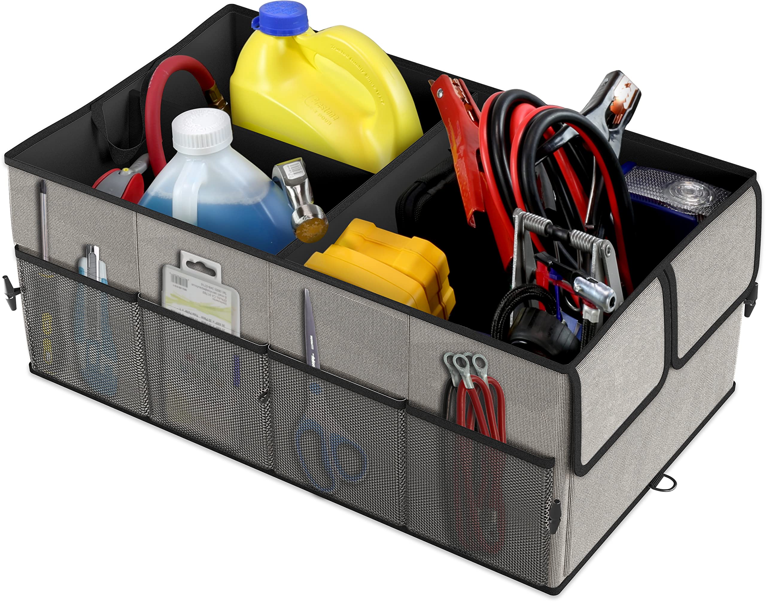 EPAuto Organizador de almacenamiento de maletero de 3 compartimentos, gris