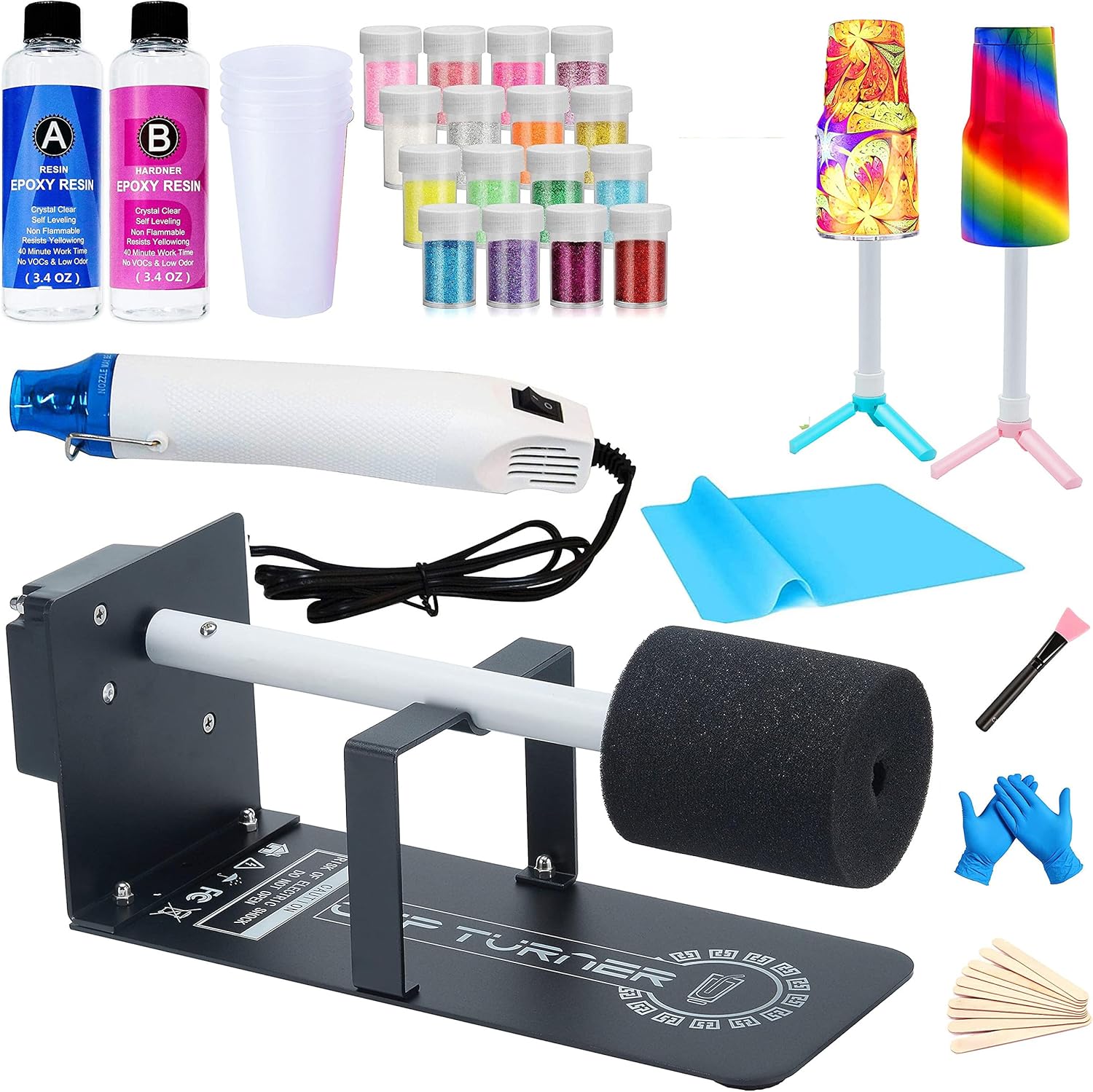 Cup Turner for Crafts Tumbler,Epoxy Resin Glitter Tumbler