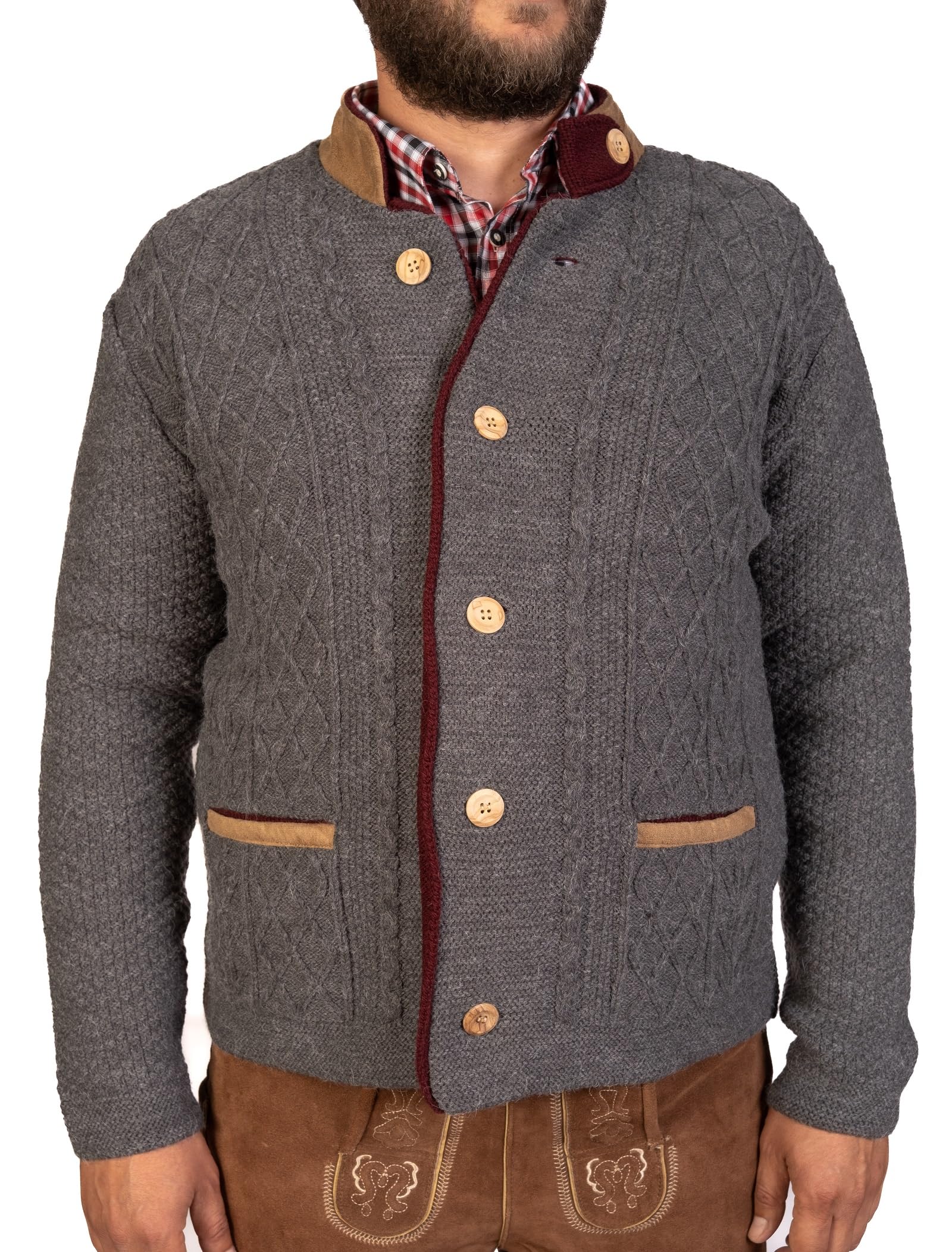 trachtl Trachtenstrickjacke Herren Andi Strickjacke Herren Moderne bayrische Tracht, Knöpfen in Hirschhornoptik in 5 Farben…
