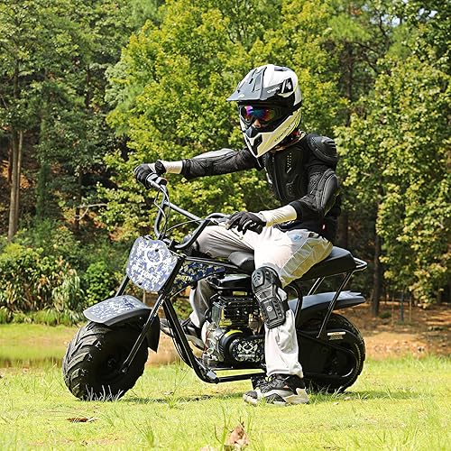Miniatura 10 de Oryxearth Mini moto de cross para niños, 105 CC de 4 tiempos a gasolina, motocicleta todoterreno con bolsillo de gasolina, con aprobación EPA, hasta