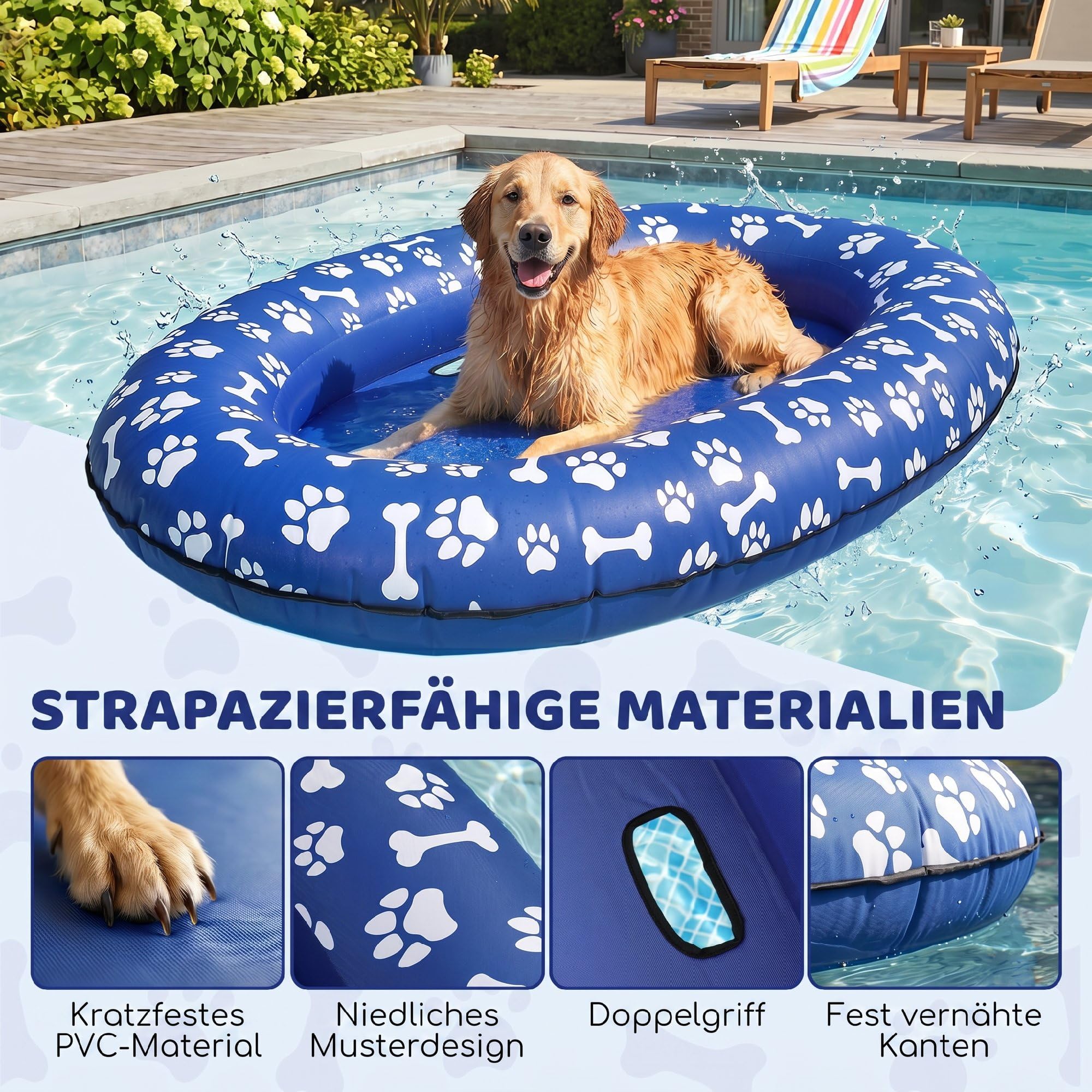 Piscina plegable para perros, piscina plegable de plástico duro para perros, grande (48 x 15.8 Piscina plegable para perros, piscina plegable de plástico duro para perros, grande (48 x 15.8