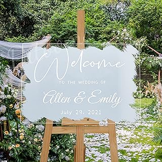 Personalized Acrylic Wedding Sign - Welcome to The Wedding of Chic Elega...