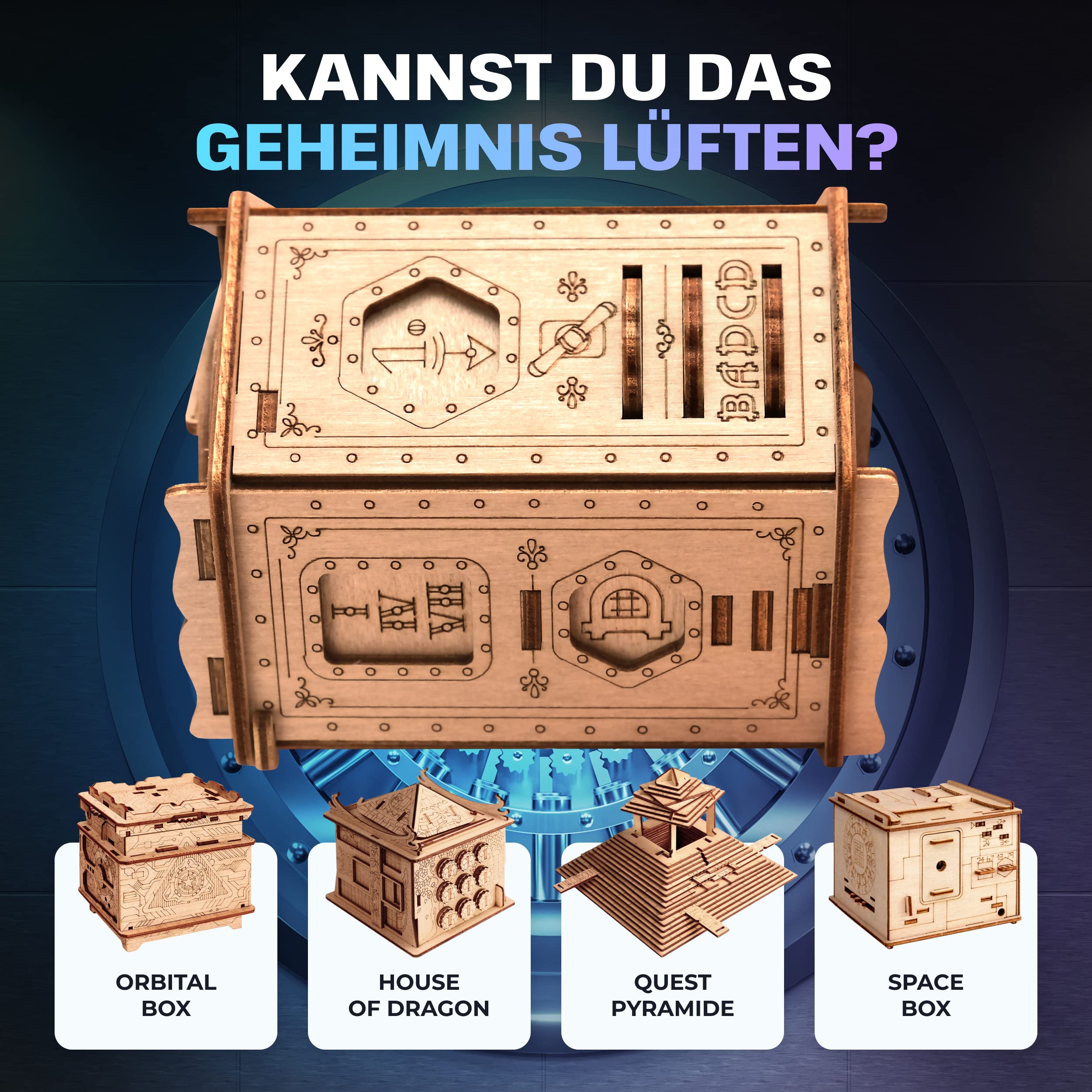 ESC WELT Fort Knox Box Pro - Escape Room Spiel - Geschenke für Männer und Frauen - 3D Puzzle Box Spiele aus Holz für Erwachsene und Kinder - Geschenkbox Erwachsene - Geschenke Brettspiele