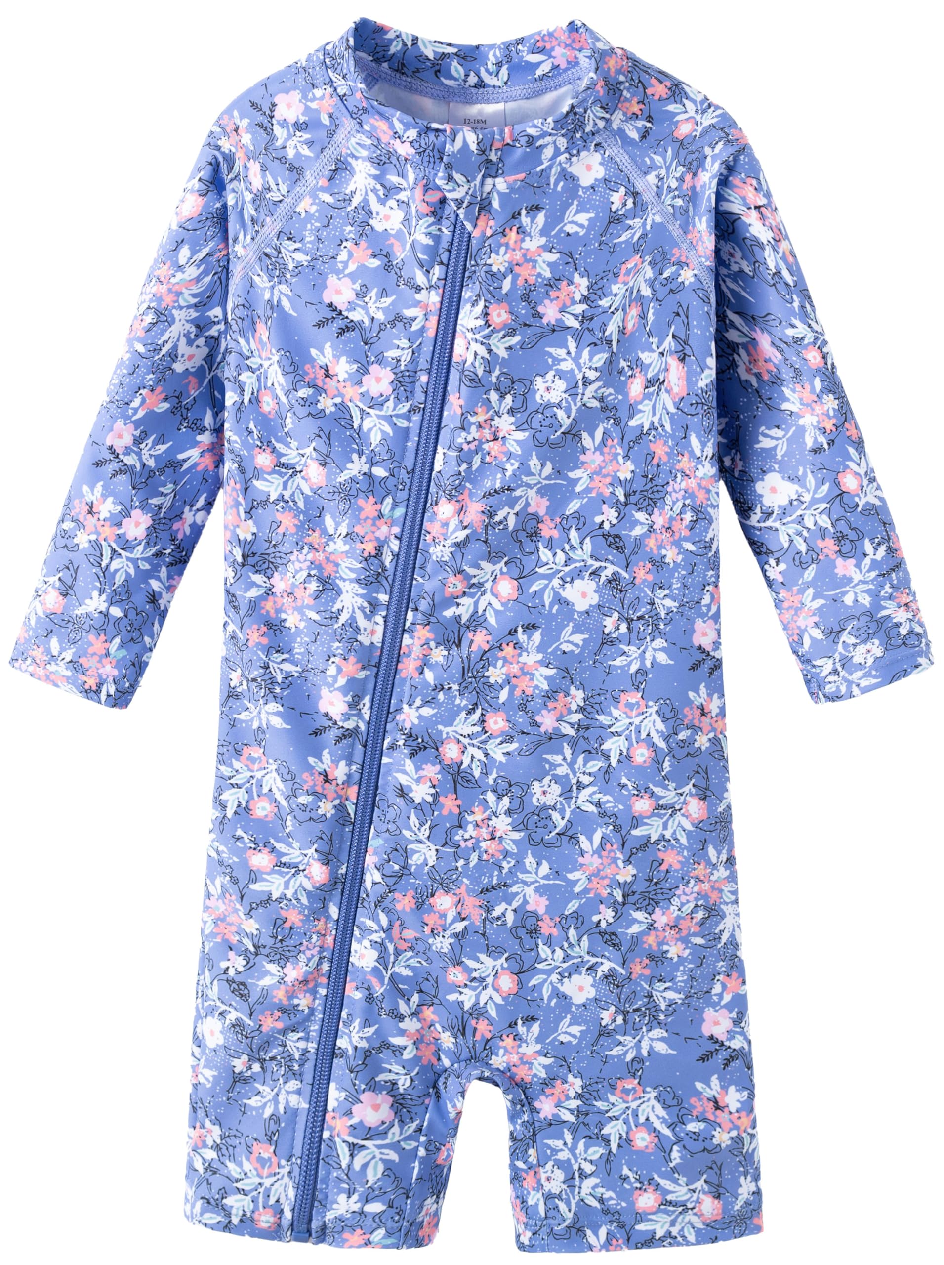 Photo 1 of **BROKEN ZIPPER** UMELOK Toddler Girl Swimsuit Baby Rash Guard Swimwear Rashguard UPF 50+ Sun Protection Bathing Suit Sunsuit Blue/Floral-4T