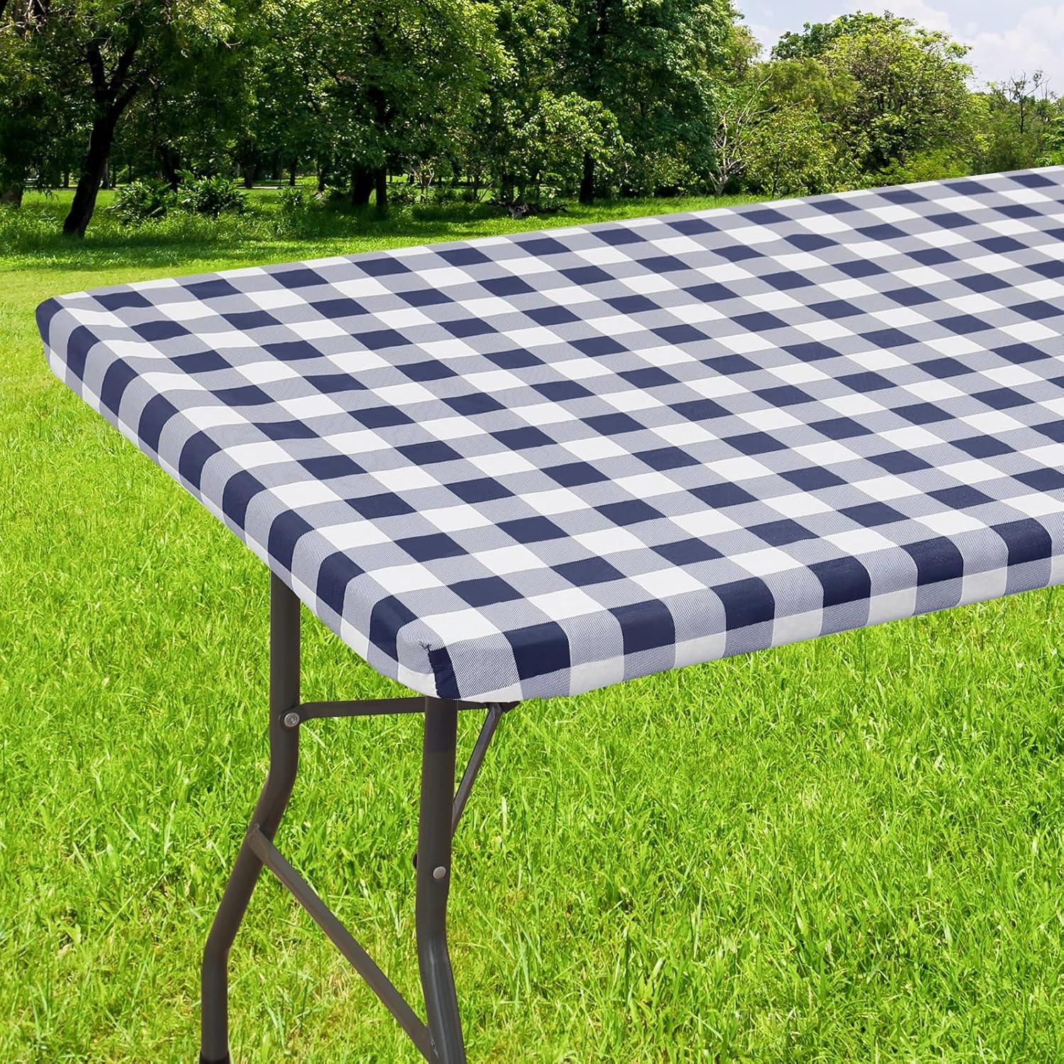 Amazon.com: smiry Rectangle Picnic Table Cloth, Elastic Waterproof ...