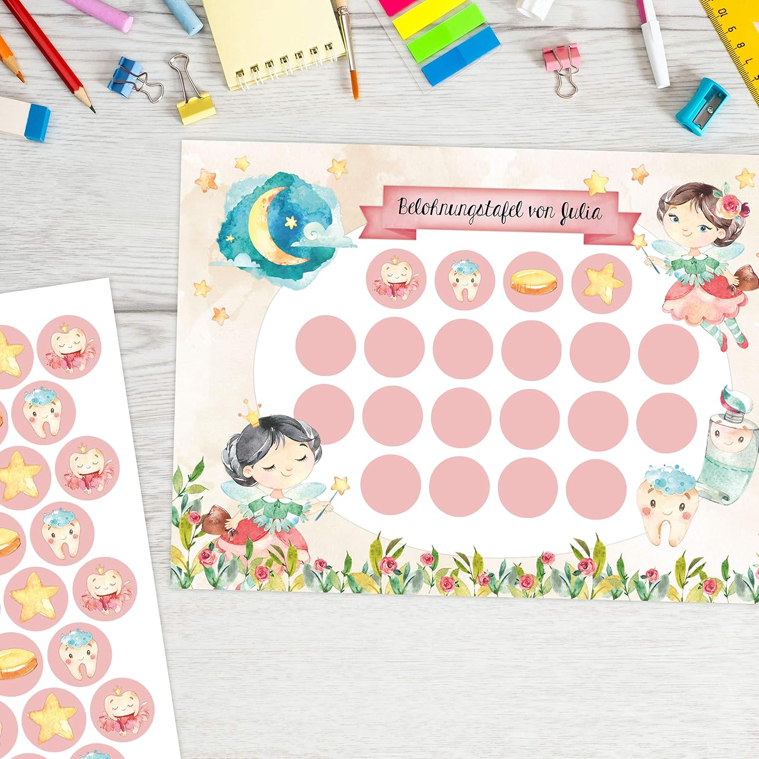 Papierdrachen Reward chart set for children in a 10-sheet tear-off pad, Motivating concept as an educational aid - Image 3