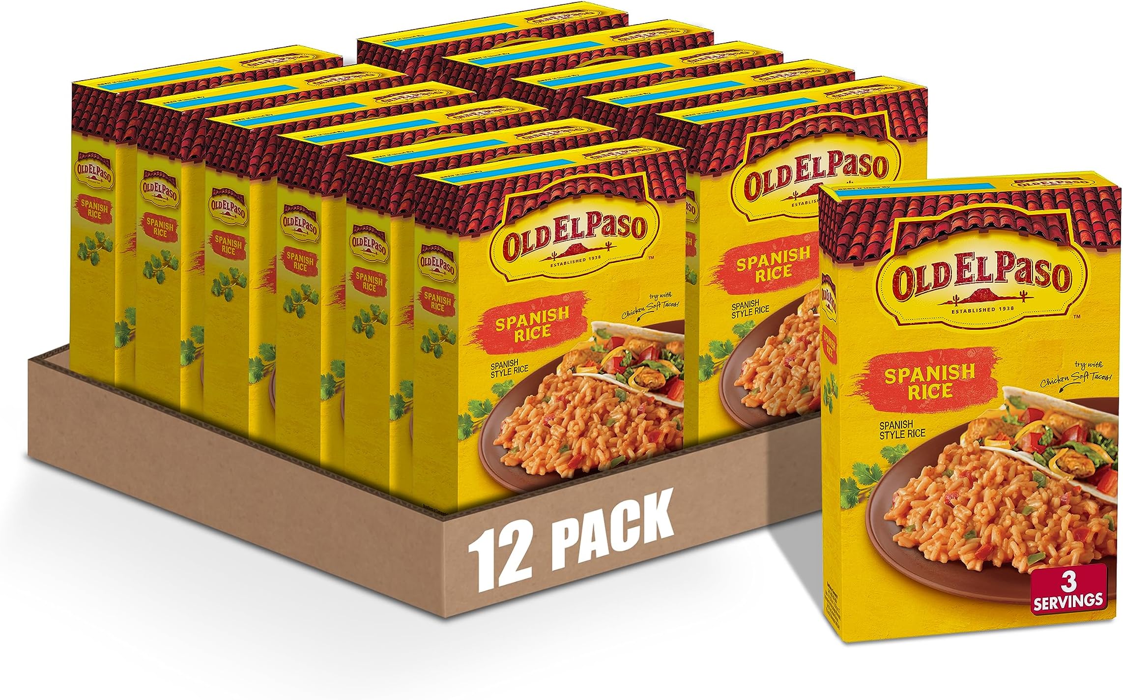 Old El Paso Spanish Style Rice Mix, Side Dish, 7.6 oz (Pack of 12)