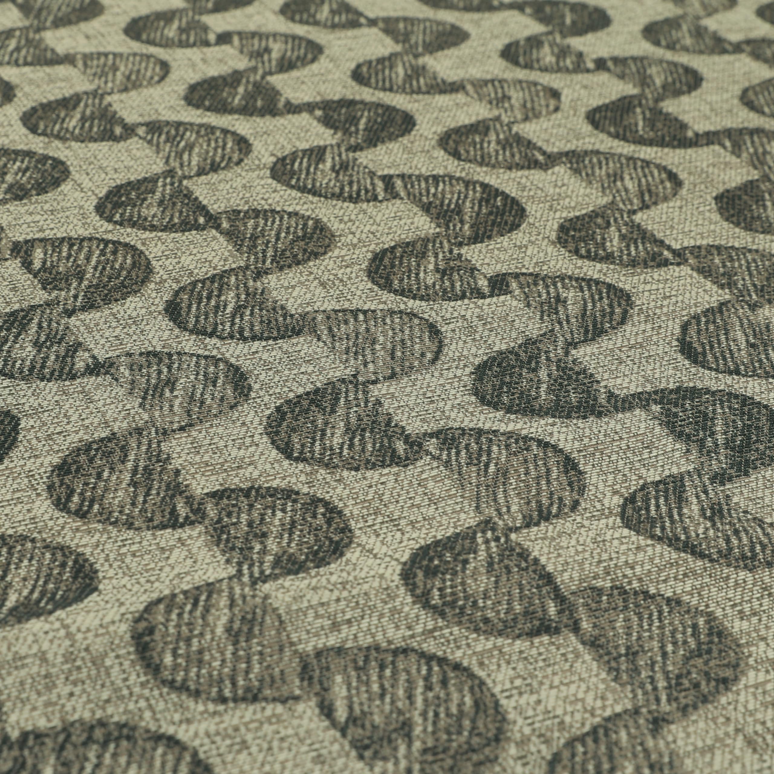 Redbrick Mill Fabrics Flame Retardant Traditional Geometric Chenille Upholstery Fabric by The Metre in Grey Geometric 1 (Per Metre)