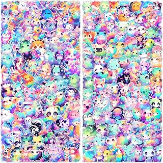 200Pcs Rainbow Galaxy Animal Stickers Pack for Kids Girls Boys, Kawaii Waterproof Vinyl Decals, Cute Cartoon Pet Sticker for Water Bottle, Cat and Dog Party Favors