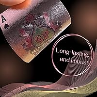 Vista 4 de Magic Kiss Cartas de póquer de papel de aluminio impermeables, baraja de naipes de plástico para regalo (3 barajas (oro + oro rosa + negro))