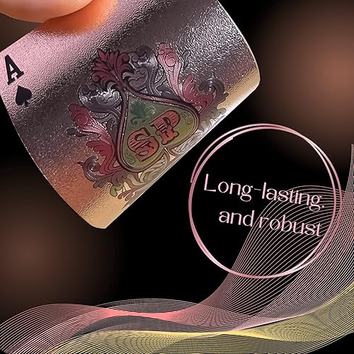Miniatura 4 de Magic Kiss Cartas de póquer de papel de aluminio impermeables, baraja de naipes de plástico para regalo (3 barajas (oro + oro rosa + negro))