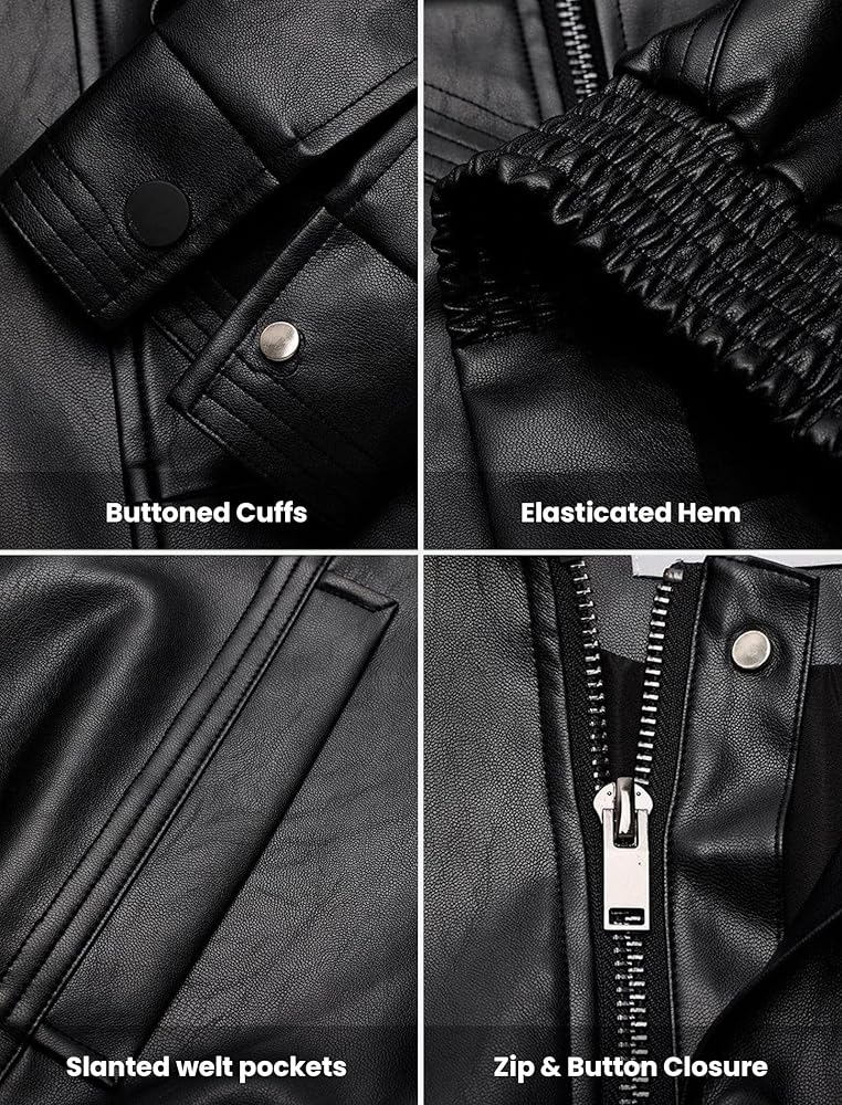 Aelfric Eden Womens Leather Jacket Oversized Y2k Faux Motorcycle Aelfric Eden Womens Leather Jacket Oversized Y2k Faux Motorcycle