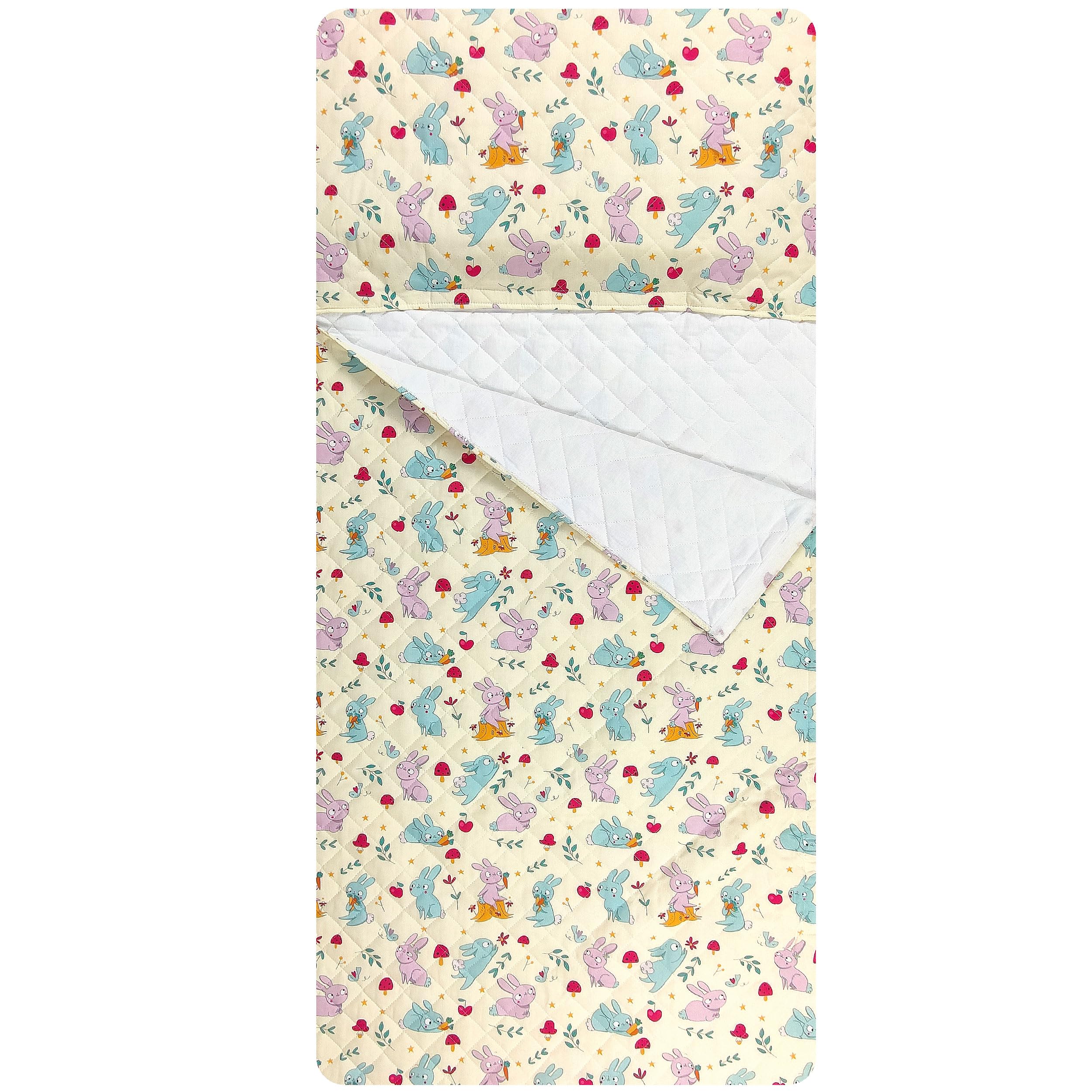 Sacco Nanna per Bimbo e Bimba da 2 a 6 Anni - Tessuto Trapuntato 100% Cotone - Made in Italy (Sacco Nanna coniglietti)