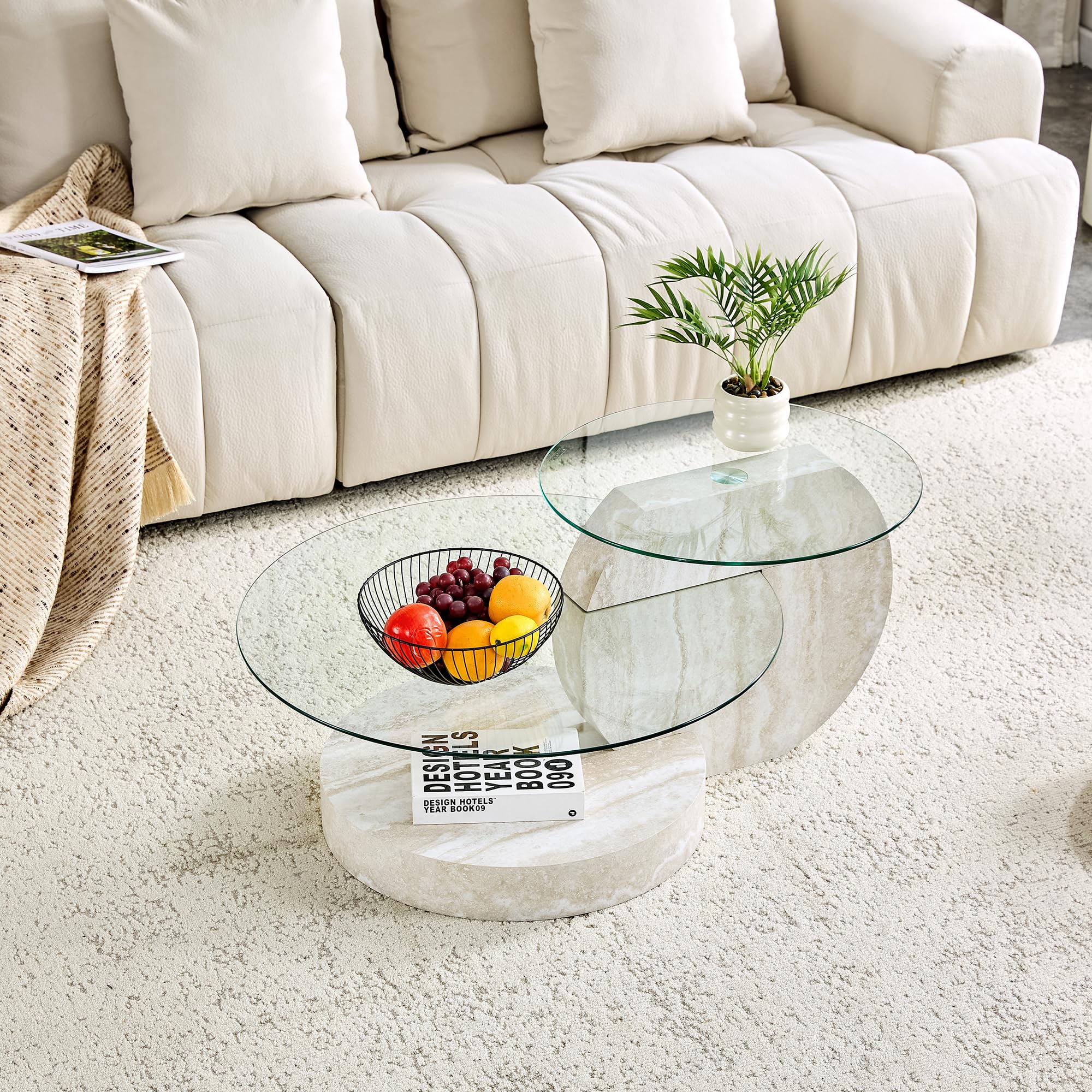 90 cm Glas-Couchtisch,runder Couchtisch