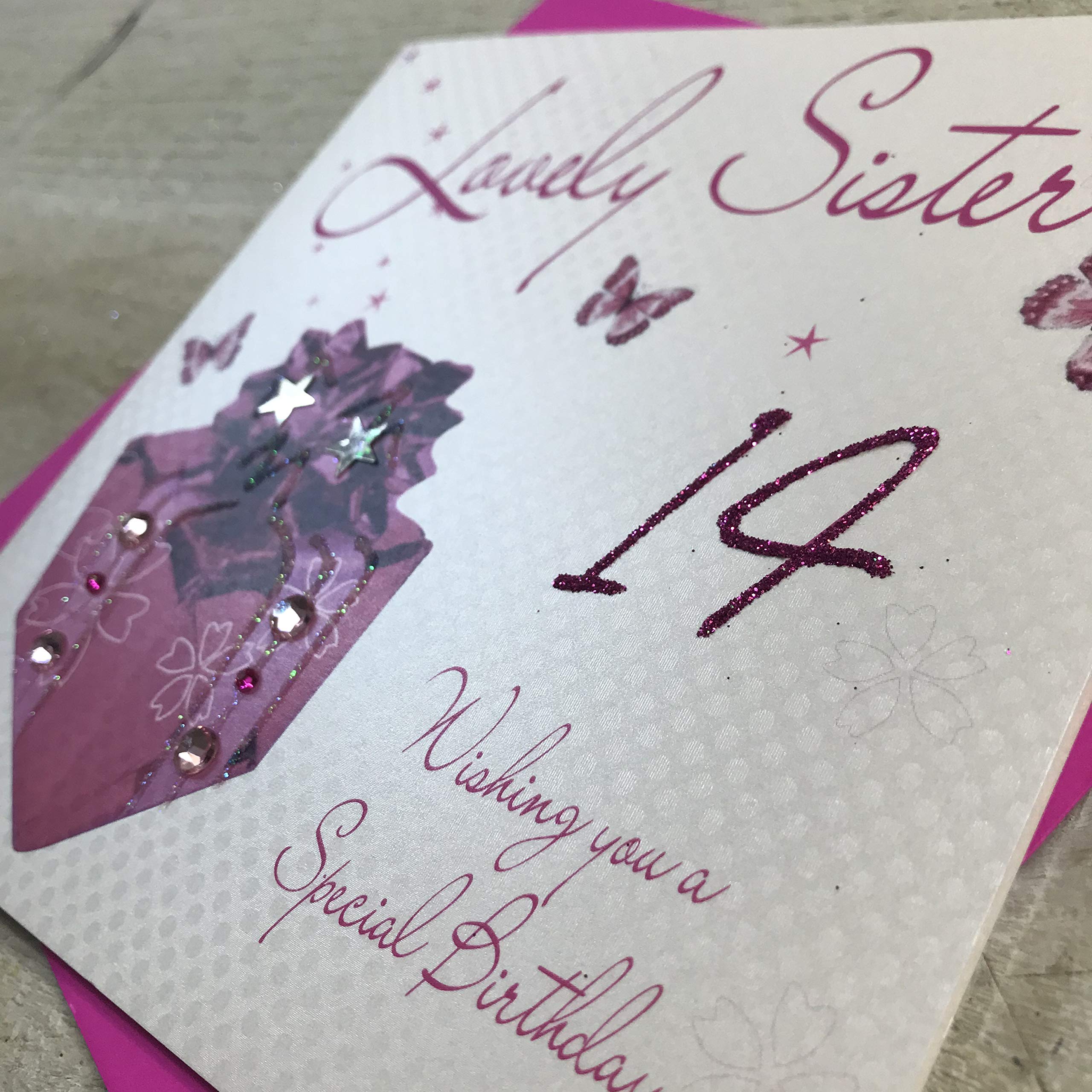 WHITE COTTON CARDS WB 190–40 Rose Présente, Lovely