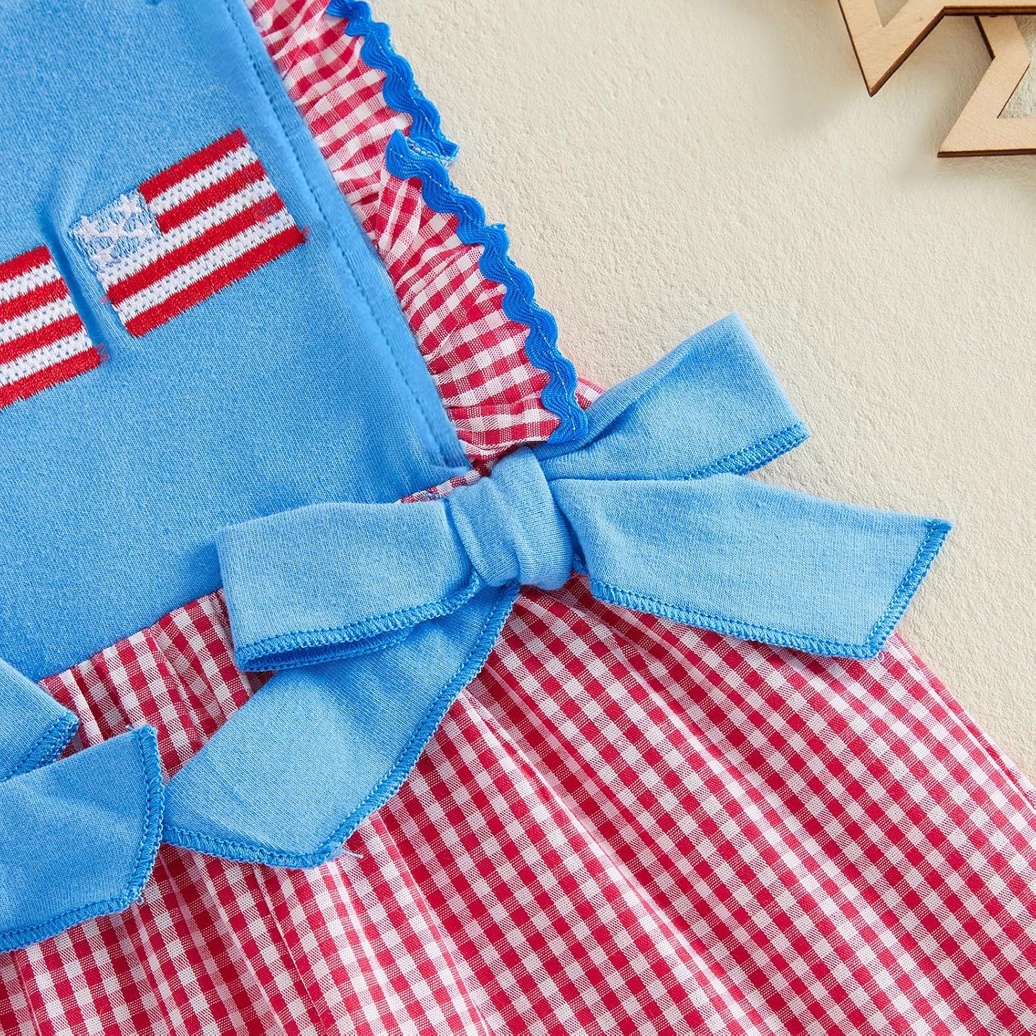 Thorn Tree Toddler 4th Of July Outfit Girl American Flag Overalls Flare Bottom Stars Jumpsuit Baby Summer Clothes