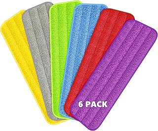 MEXERRIS 6 Pcs Microfibre Mop Pads Replacement Floor Mop 39 x 13 cm | Reusable and Machine Washable Mop Pads, Refills for Spray Mops, Soft and Durable, Multicoloured