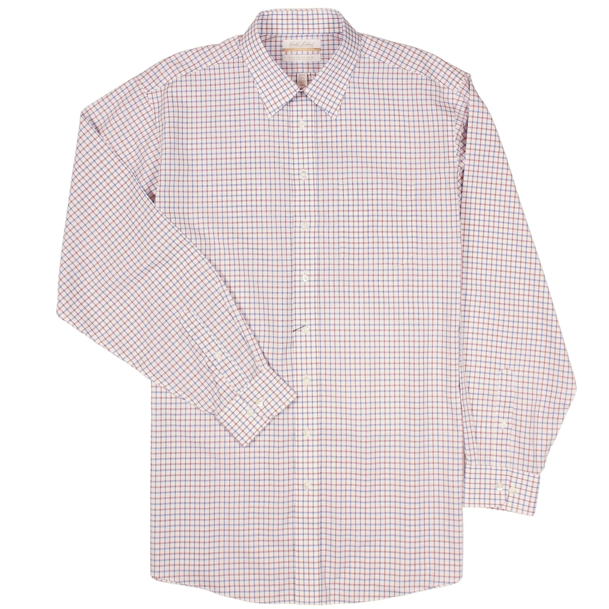 Gold Label Mens Big and Tall Wrinkle-Free Dress Shirt Long Sleeve Button-Down Shirt with Point Collar and Chest