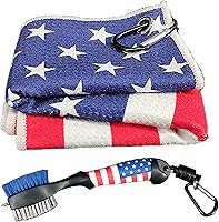 Vista 8 de Cepillo de palo de golf y toallas de golf con bandera americana, kit de limpieza de ranuras de golf, herramienta de limpieza de accesorios de golf