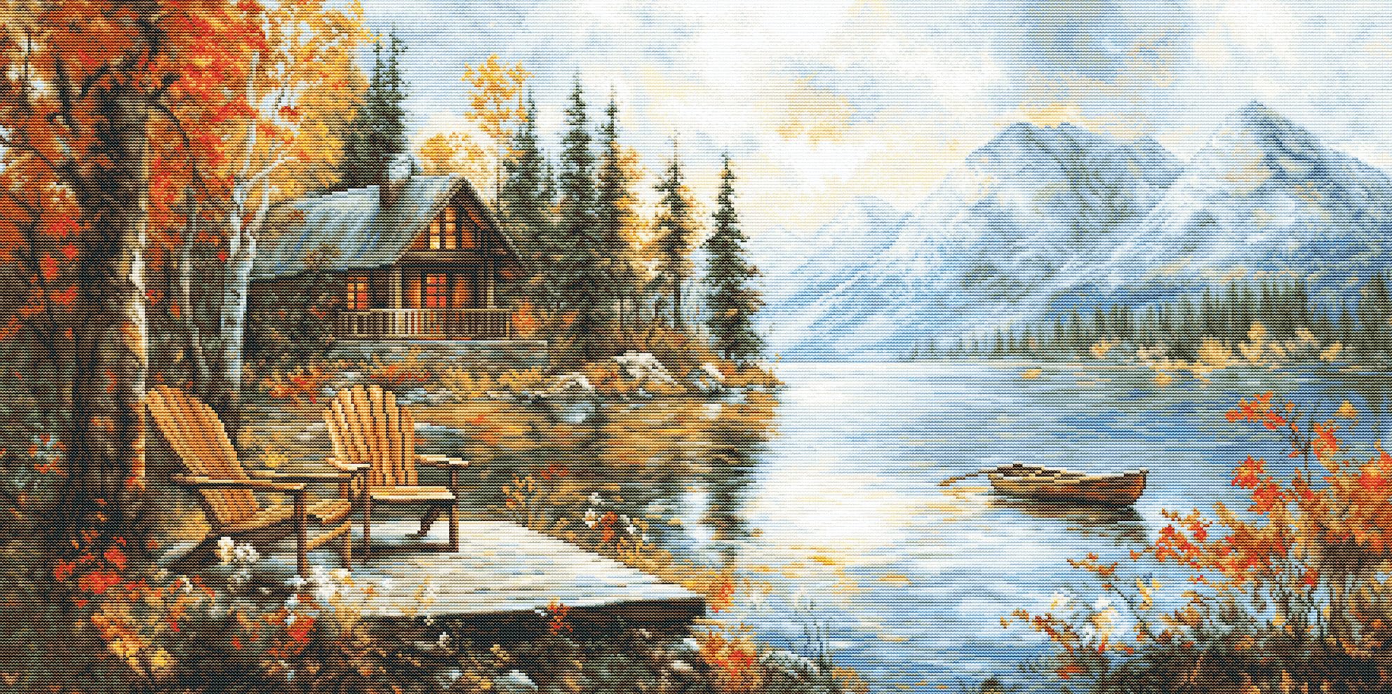 Luca-S Cross Stitch Kit Gold - Echoes of a Golden Season, B716, Counted Cross Stitch Kit for Adults Needlecraft and Embroidery Kit