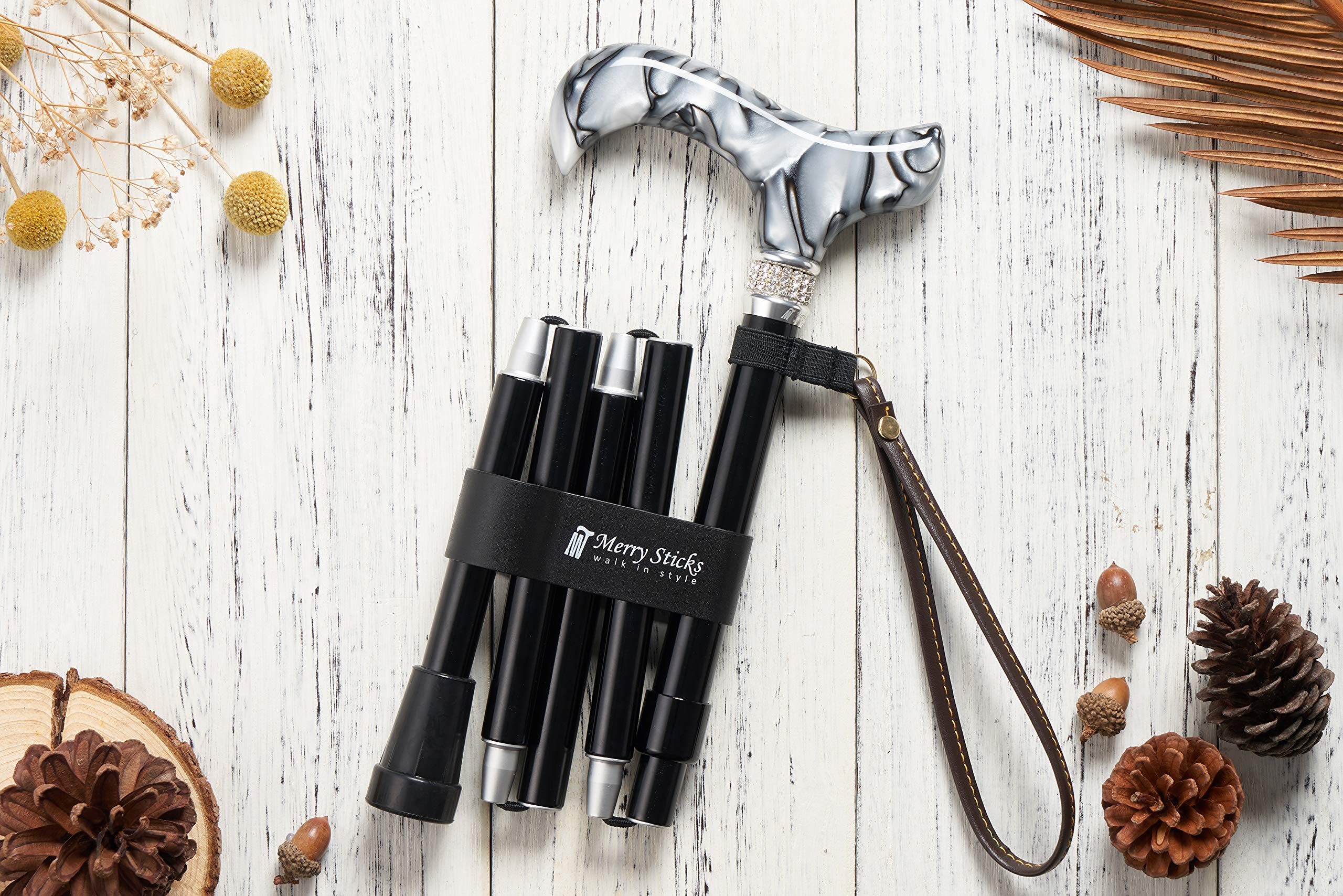 Merry Sticks（メリースティックス）クリスタルステッキ 折りたたみ杖